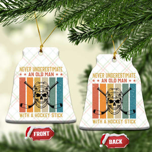 Retro Ice Hockey Player Ceramic Ornament Funny Never Underestimate An Old Man TS12 Print Your Wear