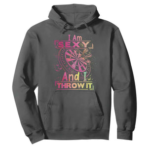 I Am Sexy And I Throw It Hoodie Sexy Dart Player Gift TS12 Dark Heather Print Your Wear