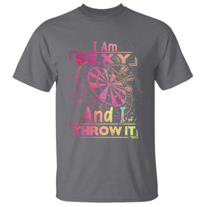 I Am Sexy And I Throw It T Shirt Sexy Dart Player Gift TS12 Charcoal Print Your Wear
