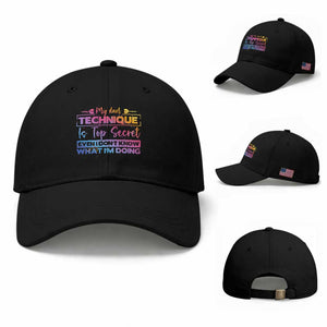 My Dart Technique Is Top Secret Baseball Cap Funny Dartist Gift TS12 Baseball Cap Universal Fit Black Print Your Wear