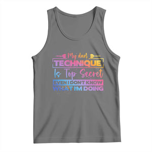 My Dart Technique Is Top Secret Tank Top Funny Dartist Gift TS12 Black Heather Print Your Wear