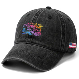 My Dart Technique Is Top Secret Washed Cotton Baseball Cap Funny Dartist Gift TS12 Print Your Wear