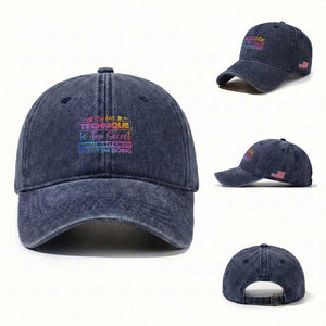 My Dart Technique Is Top Secret Washed Cotton Baseball Cap Funny Dartist Gift TS12 Washed Cap Universal Fit Navy Print Your Wear