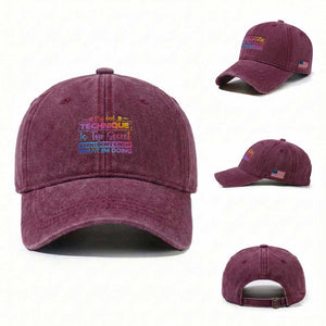 My Dart Technique Is Top Secret Washed Cotton Baseball Cap Funny Dartist Gift TS12 Washed Cap Universal Fit Burgundy Print Your Wear