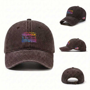 My Dart Technique Is Top Secret Washed Cotton Baseball Cap Funny Dartist Gift TS12 Washed Cap Universal Fit Dark Brown Print Your Wear