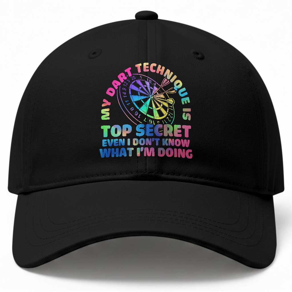My Dart Technique Is Top Secret Baseball Cap Vintage Tie Dye Dart Lover TS12 Print Your Wear
