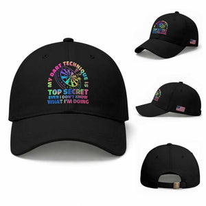 My Dart Technique Is Top Secret Baseball Cap Vintage Tie Dye Dart Lover TS12 Baseball Cap Universal Fit Black Print Your Wear