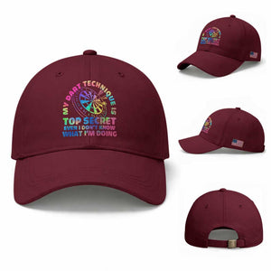 My Dart Technique Is Top Secret Baseball Cap Vintage Tie Dye Dart Lover TS12 Baseball Cap Universal Fit Maroon Print Your Wear