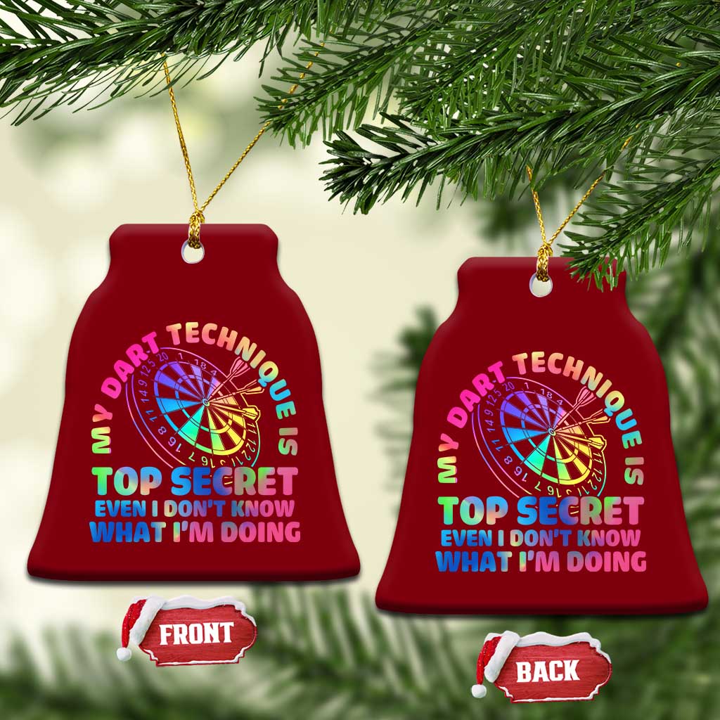 My Dart Technique Is Top Secret Ceramic Ornament Vintage Tie Dye Dart Lover TS12 Print Your Wear