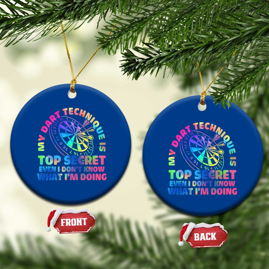 My Dart Technique Is Top Secret Ceramic Ornament Vintage Tie Dye Dart Lover TS12 1pc Blue Print Your Wear
