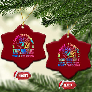 My Dart Technique Is Top Secret Ceramic Ornament Vintage Tie Dye Dart Lover TS12 Print Your Wear