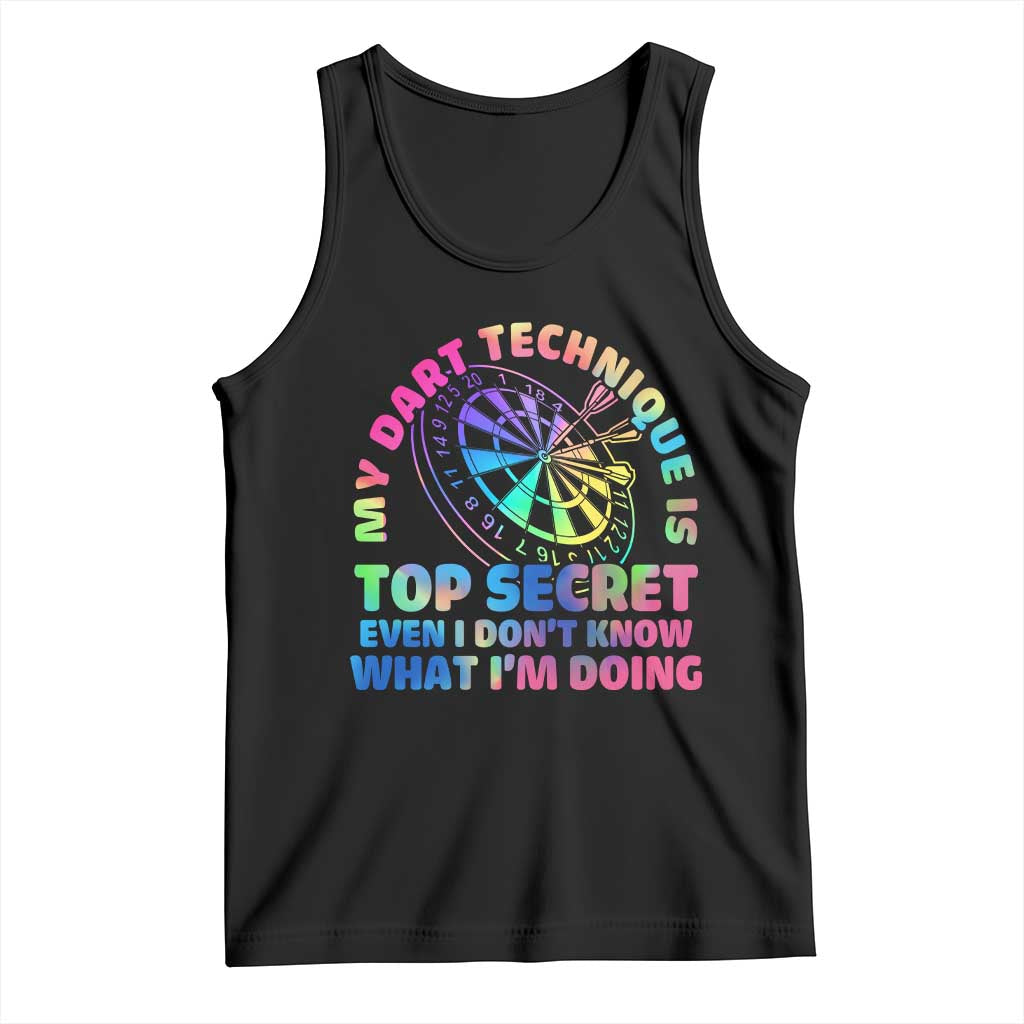 My Dart Technique Is Top Secret Tank Top Vintage Tie Dye Dart Lover TS12 Black Print Your Wear