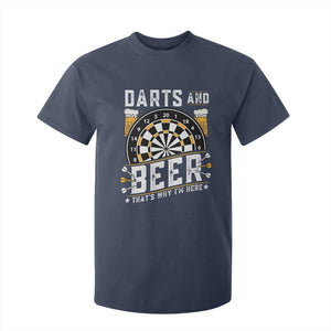 Darts And Beer That Is Why I Am Here T Shirt For Kid Funny Pub Game Darts Lover Gift TS12 Navy Print Your Wear