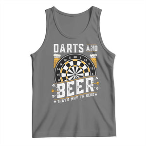 Darts And Beer That Is Why I Am Here Tank Top Funny Pub Game Darts Lover Gift TS12 Black Heather Print Your Wear