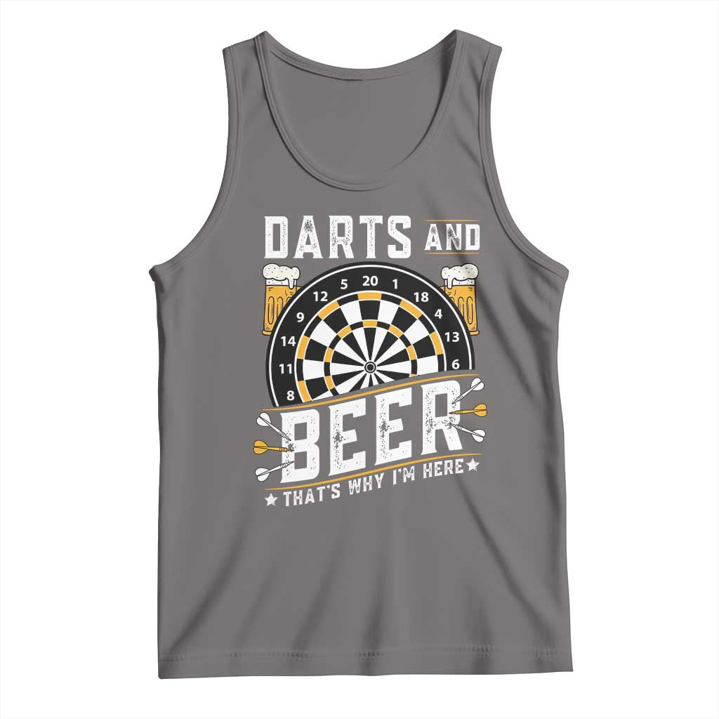 Darts And Beer That Is Why I Am Here Tank Top Funny Pub Game Darts Lover Gift TS12 Deep Heather Print Your Wear