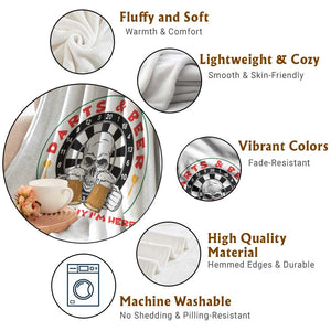 Funny Skeleton Darts Player Beer Lover Throw Blanket That Is Why I Am Here TS12 Print Your Wear