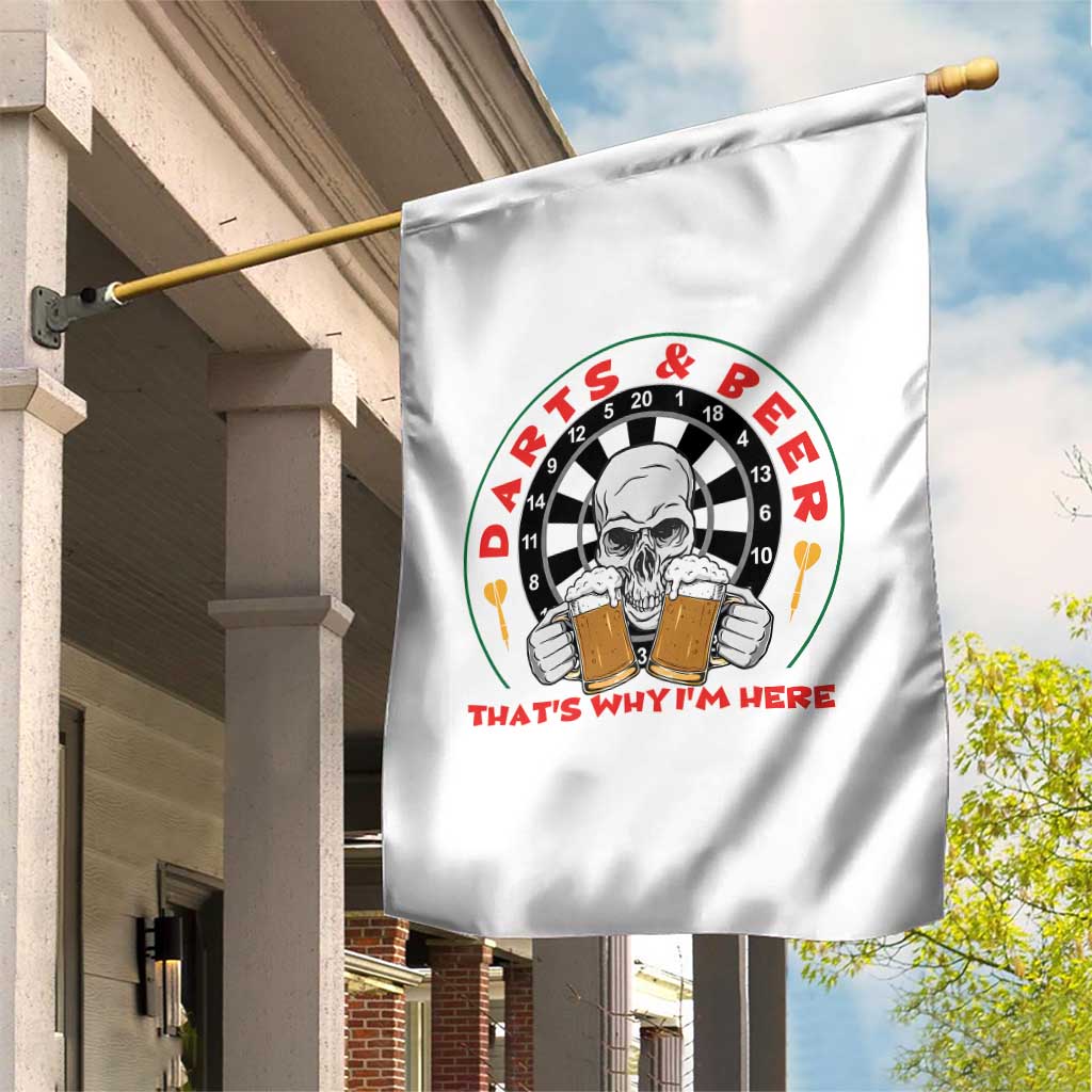 Funny Skeleton Darts Player Beer Lover Garden Flag That Is Why I Am Here TS12 Print Your Wear