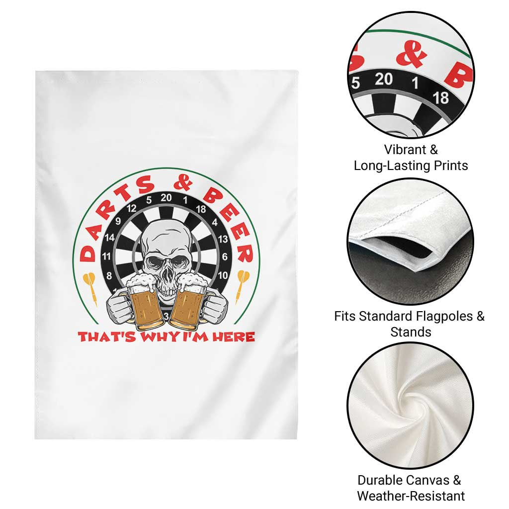 Funny Skeleton Darts Player Beer Lover Garden Flag That Is Why I Am Here TS12 Print Your Wear