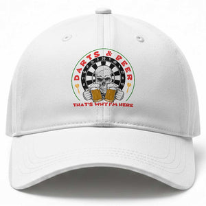 Funny Skeleton Darts Player Beer Lover Baseball Cap That Is Why I Am Here TS12 Print Your Wear