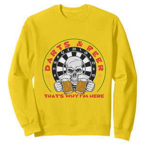 Funny Skeleton Darts Player Beer Lover Sweatshirt That Is Why I Am Here TS12 Daisy Print Your Wear