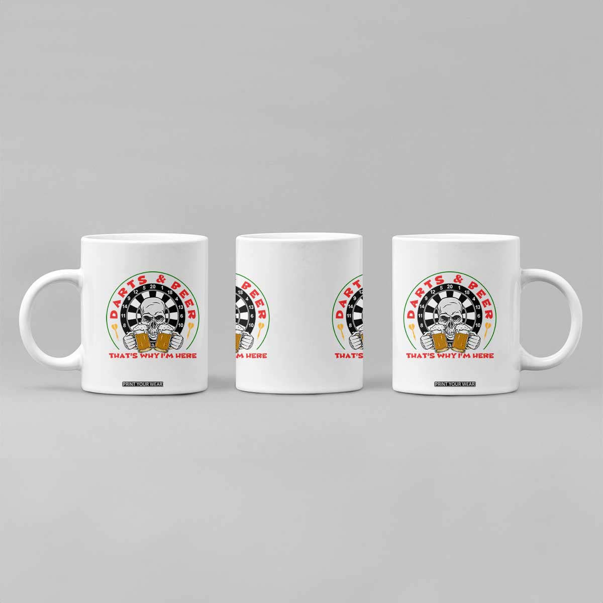 Funny Skeleton Darts Player Beer Lover Coffee Mug That Is Why I Am Here TS12 Print Your Wear