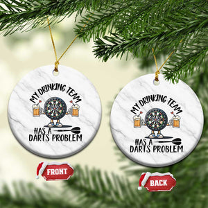 My Drinking Team Has A Darts Problem Ceramic Ornament Funny Darts Player Team TS12 1pc White Marble Print Your Wear