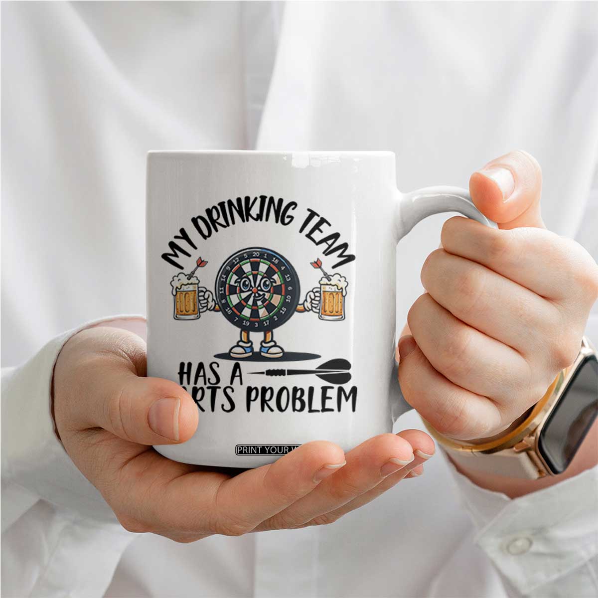 My Drinking Team Has A Darts Problem Coffee Mug Funny Darts Player Team TS12 Print Your Wear