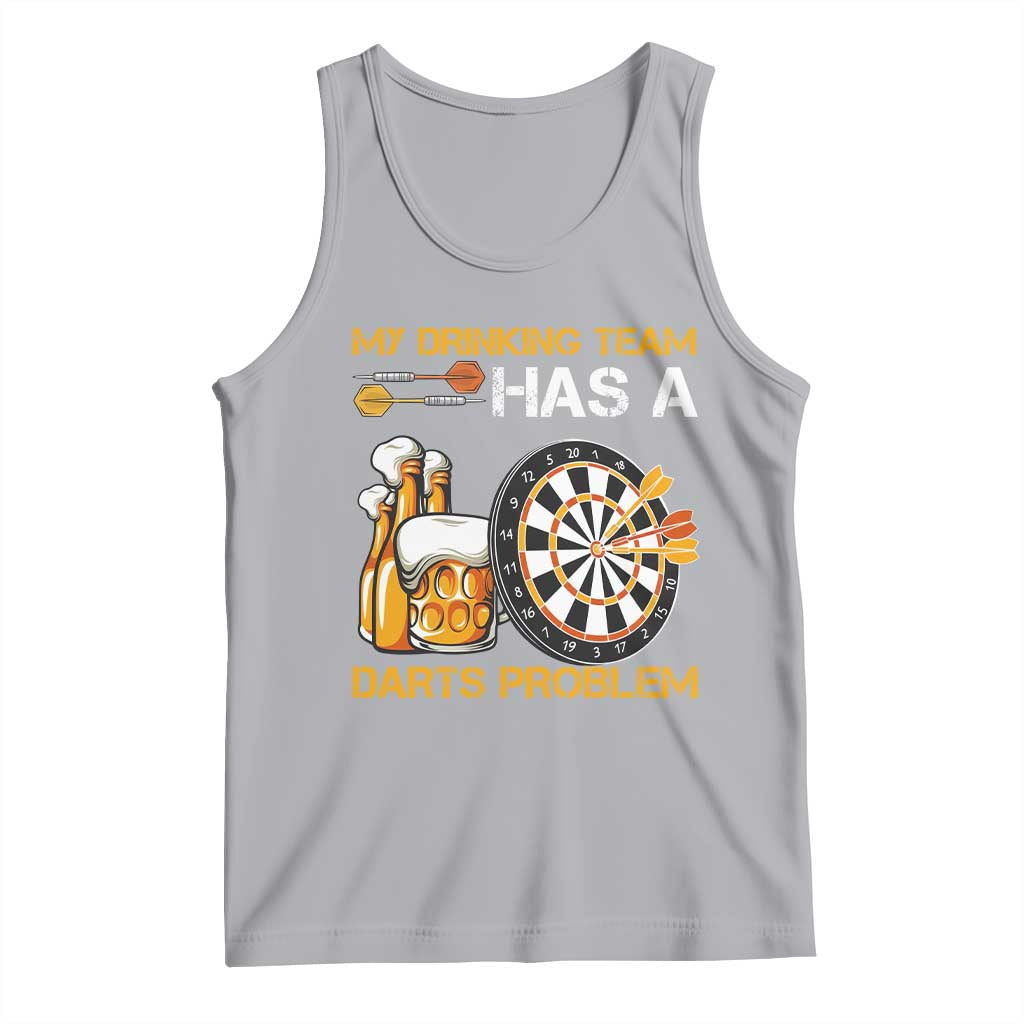 Funny Beer Drinking Darts Problem Tank Top Dart Player Team Gift TS12 Athletic Heather Print Your Wear