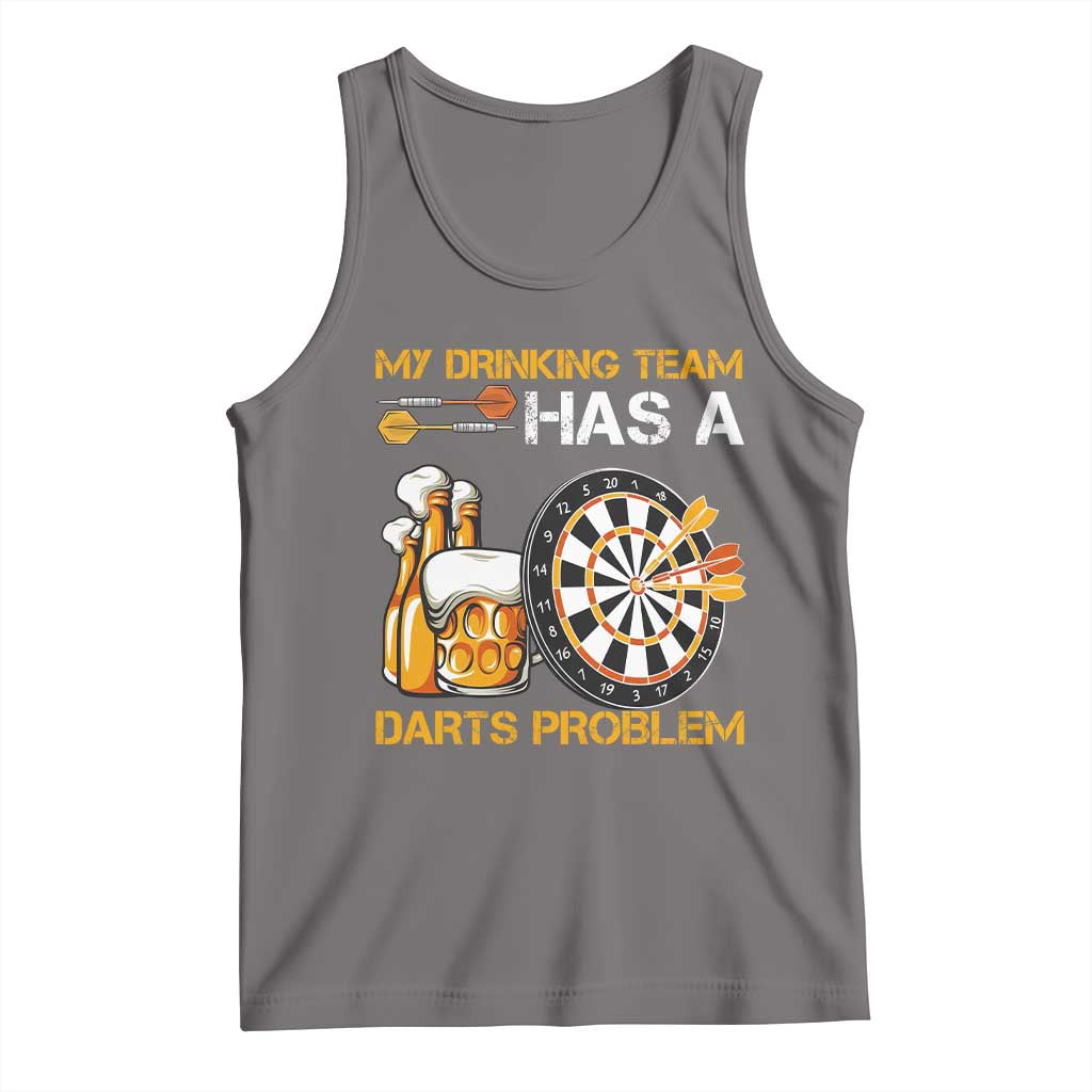 Funny Beer Drinking Darts Problem Tank Top Dart Player Team Gift TS12 Deep Heather Print Your Wear