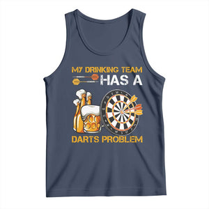 Funny Beer Drinking Darts Problem Tank Top Dart Player Team Gift TS12 Navy Print Your Wear