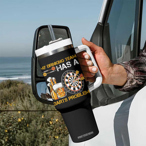 Funny Beer Drinking Darts Problem Tumbler With Handle Dart Player Team Gift TS12 Print Your Wear