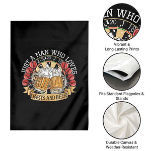 Just A Man Who Loves Darts And Beer Garden Flag Funny Dart Player TS12 Print Your Wear