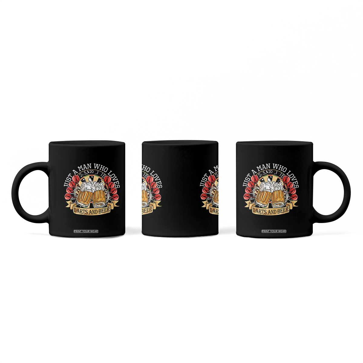 Just A Man Who Loves Darts And Beer Coffee Mug Funny Dart Player TS12 Print Your Wear
