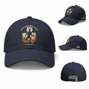 Funny Jersey Devil Loves Darts And Beer Baseball Cap Cryptid Lover Gift TS12 Baseball Cap Universal Fit Navy Print Your Wear