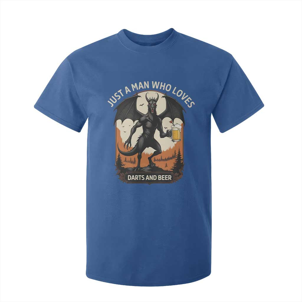 Funny Jersey Devil Loves Darts And Beer T Shirt For Kid Cryptid Lover Gift TS12 Royal Blue Print Your Wear