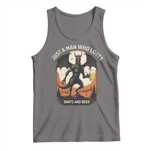 Funny Jersey Devil Loves Darts And Beer Tank Top Cryptid Lover Gift TS12 Deep Heather Print Your Wear