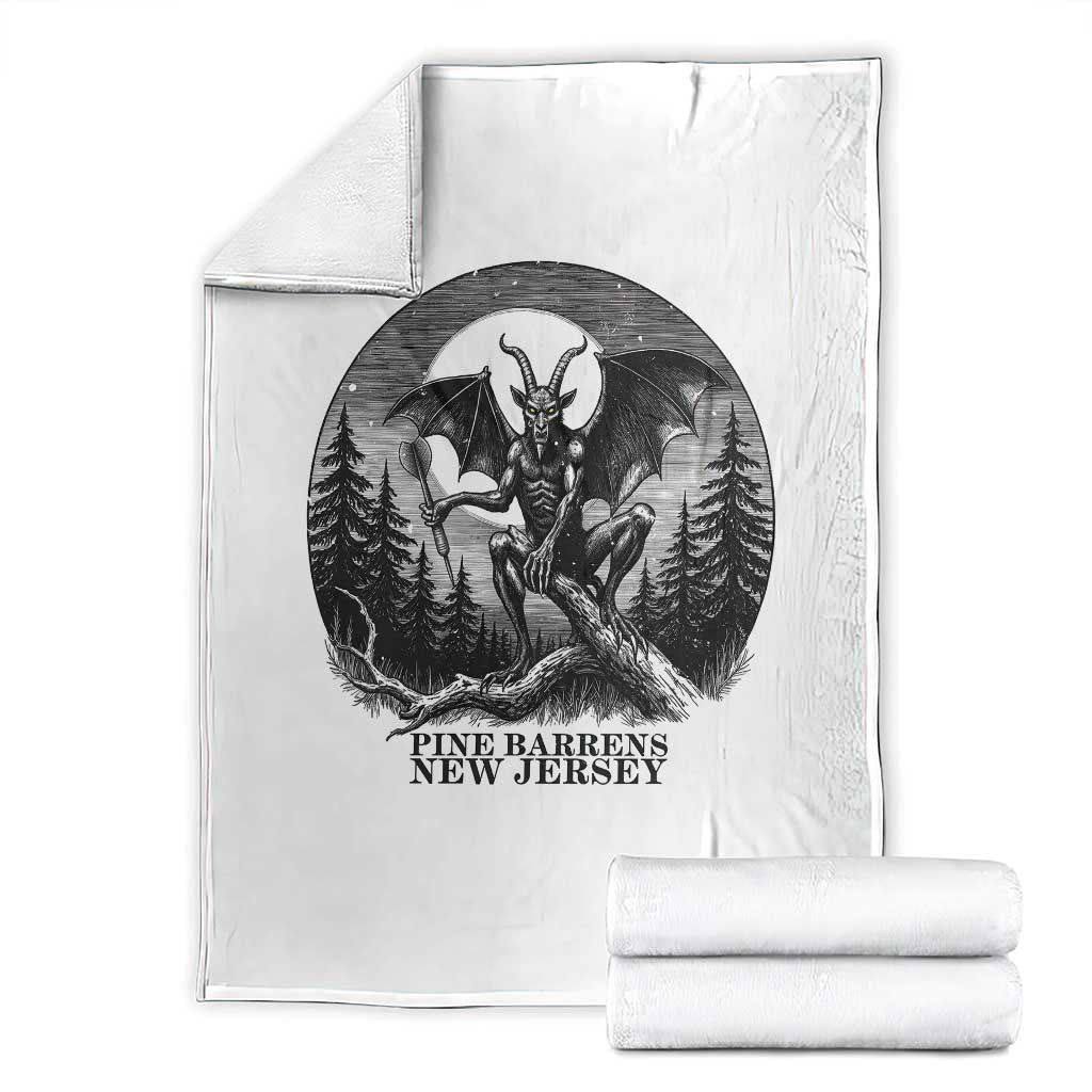 Jersey Devil Playing Dart Throw Blanket Gothic Horror Gift Pine Barrens New Jersey TS12 White Print Your Wear