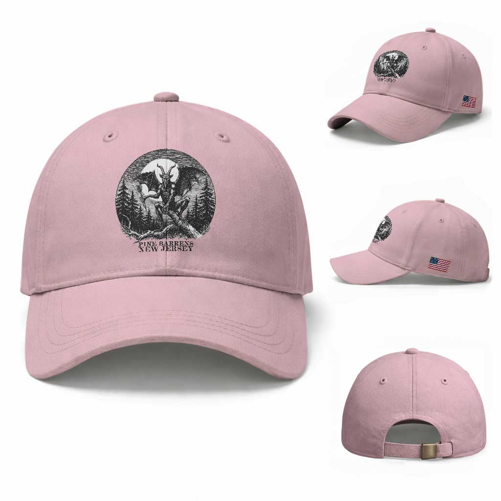 Jersey Devil Playing Dart Baseball Cap Gothic Horror Gift Pine Barrens New Jersey TS12 Baseball Cap Universal Fit Light Pink Print Your Wear