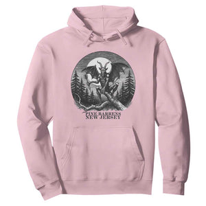 Jersey Devil Playing Dart Hoodie Gothic Horror Gift Pine Barrens New Jersey TS12 Light Pink Print Your Wear