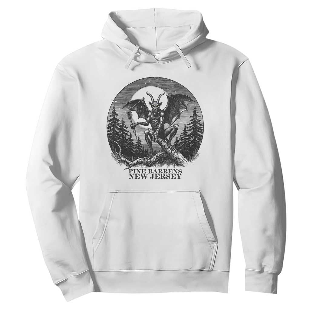 Jersey Devil Playing Dart Hoodie Gothic Horror Gift Pine Barrens New Jersey TS12 White Print Your Wear