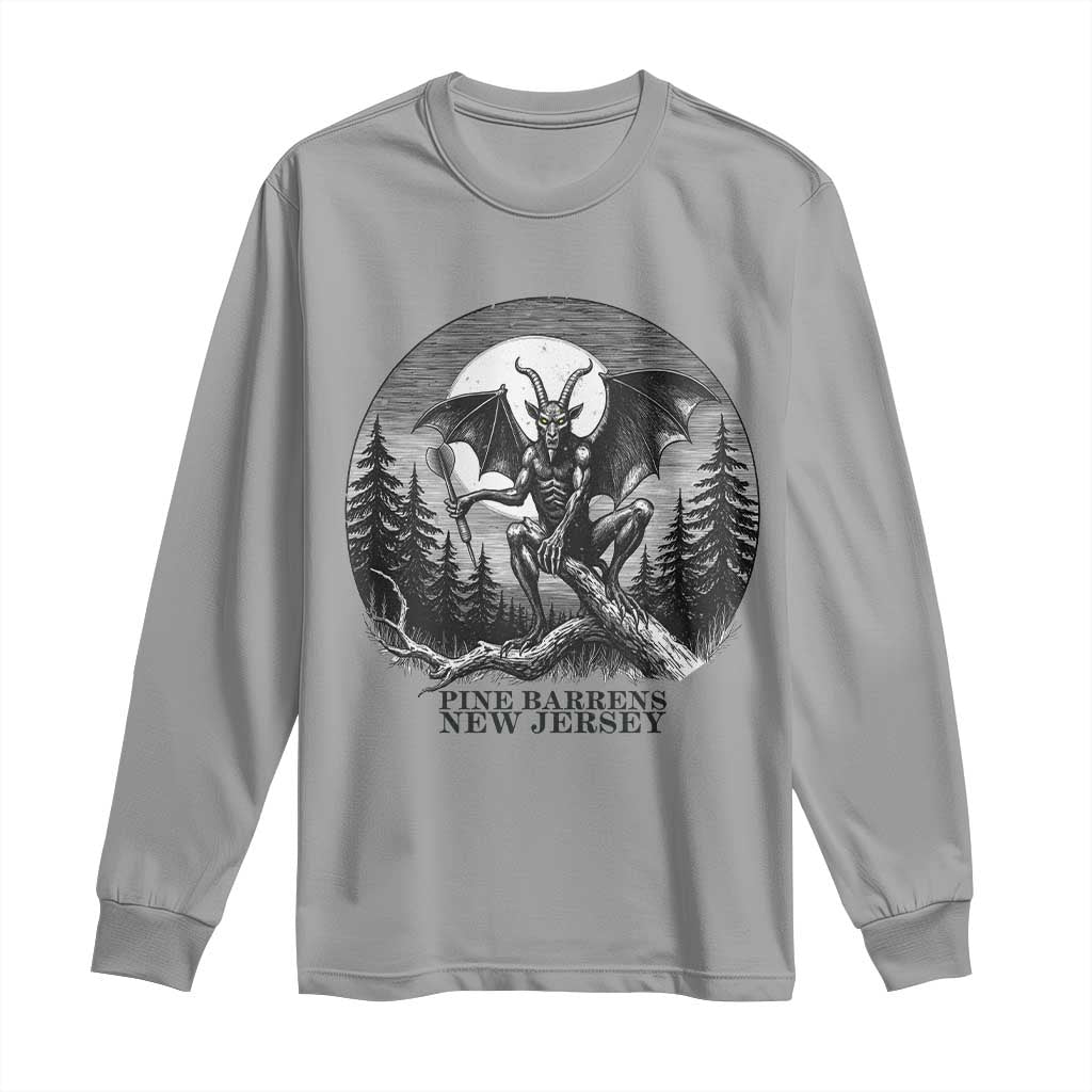 Jersey Devil Playing Dart Long Sleeve Shirt Gothic Horror Gift Pine Barrens New Jersey TS12 Sport Gray Print Your Wear
