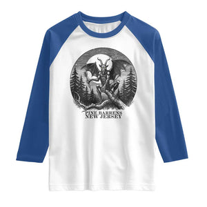 Jersey Devil Playing Dart Raglan Shirt Gothic Horror Gift Pine Barrens New Jersey TS12 White Royal Print Your Wear