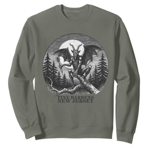 Jersey Devil Playing Dart Sweatshirt Gothic Horror Gift Pine Barrens New Jersey TS12 Military Green Print Your Wear
