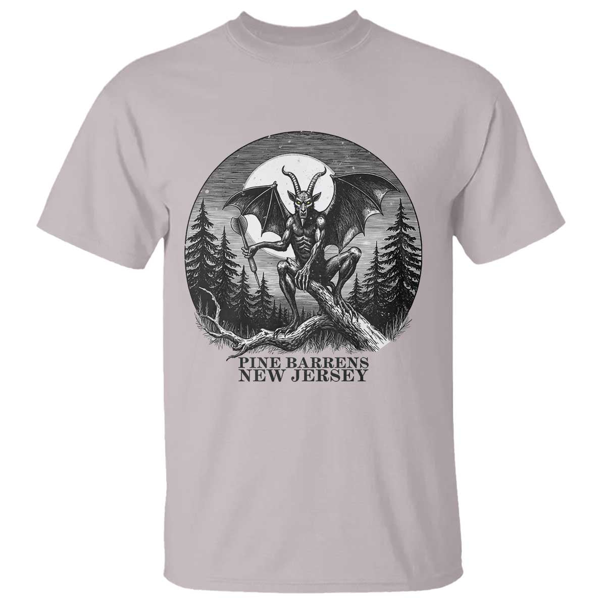 Jersey Devil Playing Dart T Shirt Gothic Horror Gift Pine Barrens New Jersey TS12 Ice Gray Print Your Wear