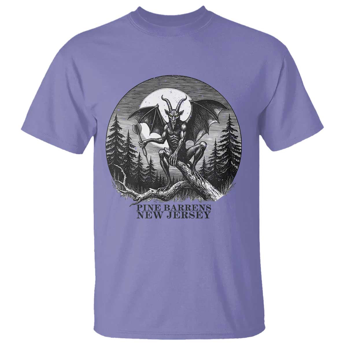 Jersey Devil Playing Dart T Shirt Gothic Horror Gift Pine Barrens New Jersey TS12 Violet Print Your Wear