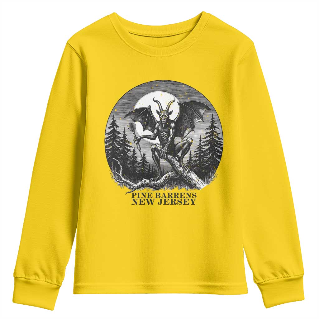 Jersey Devil Playing Dart Youth Sweatshirt Gothic Horror Gift Pine Barrens New Jersey TS12 Daisy Print Your Wear