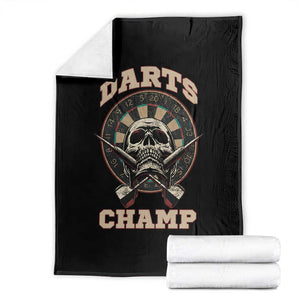 Darts Player Champion Throw Blanket Skull Dartboard Retro Style TS12 Black Print Your Wear