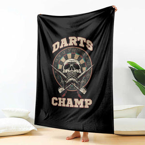 Darts Player Champion Throw Blanket Skull Dartboard Retro Style TS12 Print Your Wear