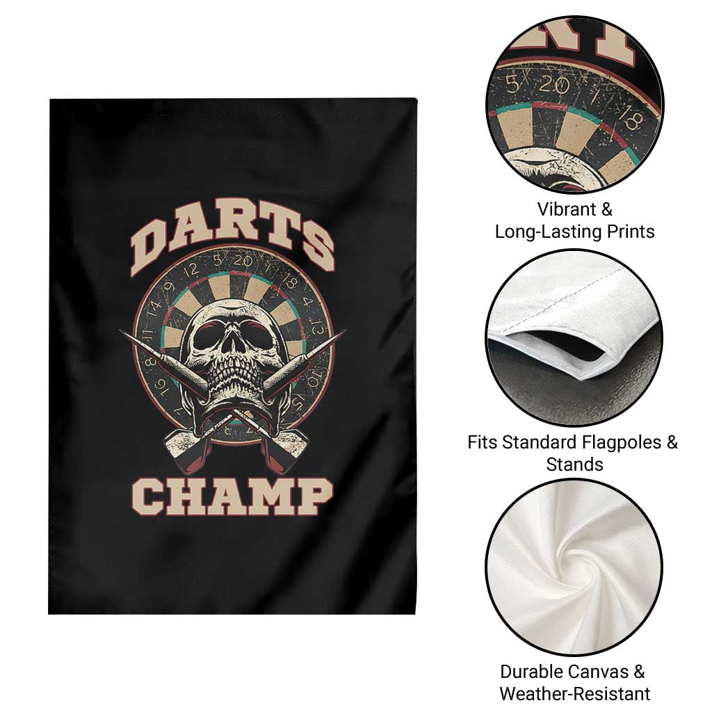 Darts Player Champion Garden Flag Skull Dartboard Retro Style TS12 Print Your Wear