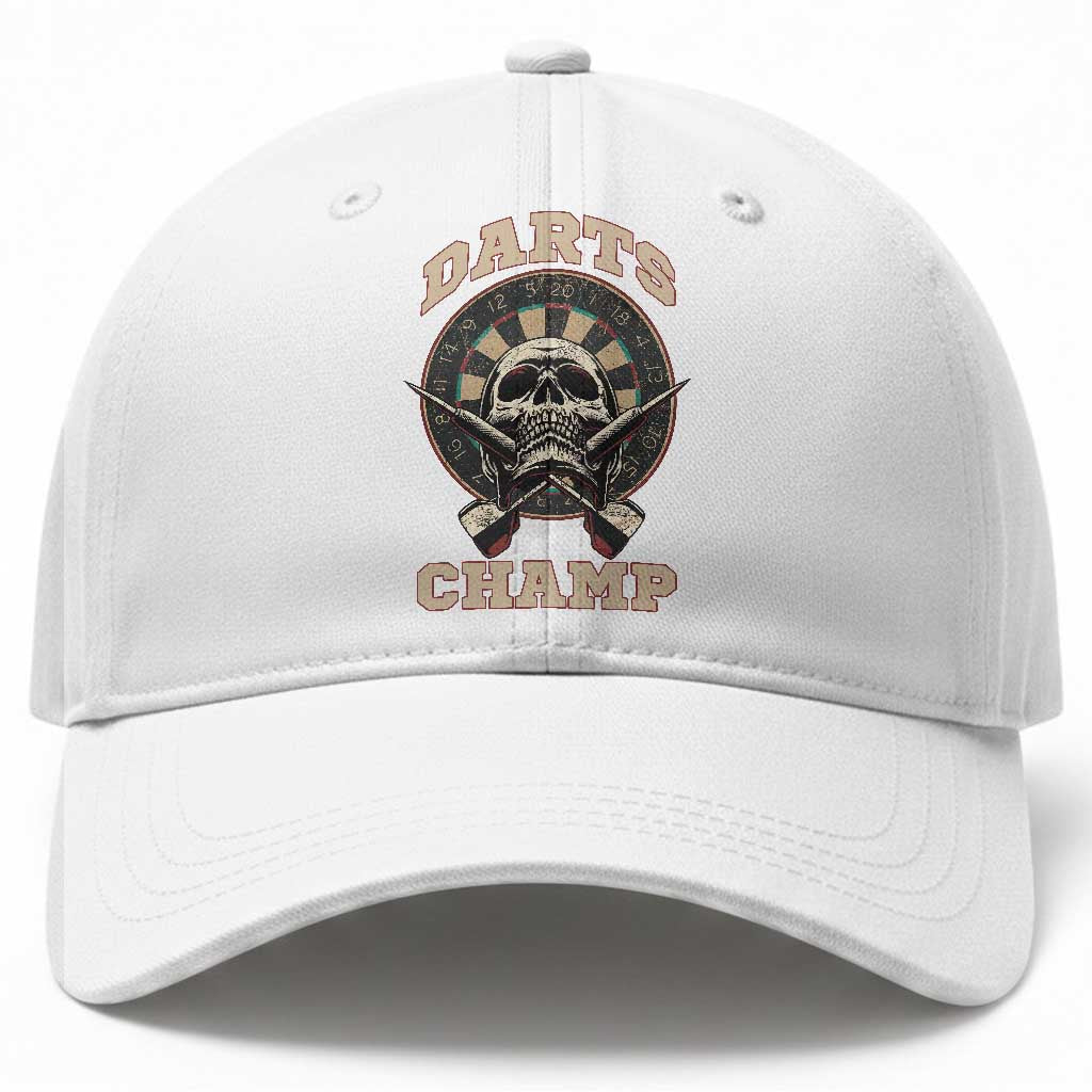 Darts Player Champion Baseball Cap Skull Dartboard Retro Style TS12 Print Your Wear
